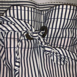 NWT blue/white stripe cinch waist skirt